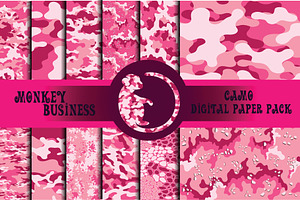 Pink camouflage seamless patterns, a Texture Illustration by Monkey Business