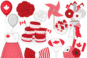 Canada Day Clipart, a Seasonal Illustration by GlamArtZhanna (Thumbnail 3 of 4)