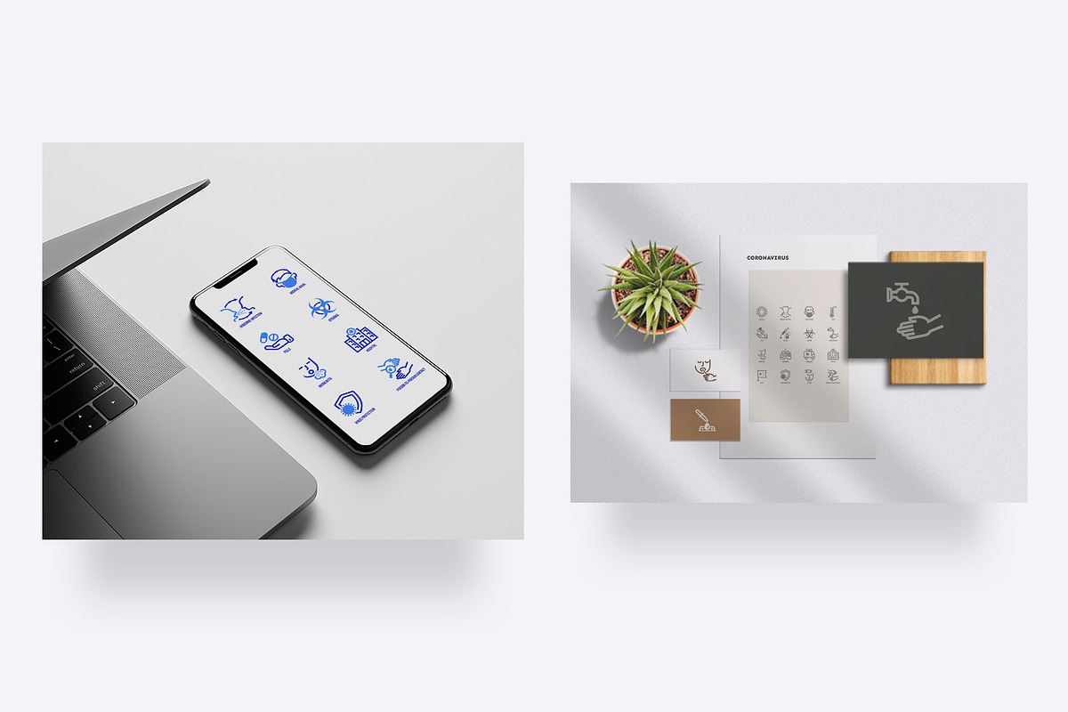 Coronavirus COVID-19 | 42 Icons Set, an Outline Icon by Marina Silence (Photo 7 of 17)