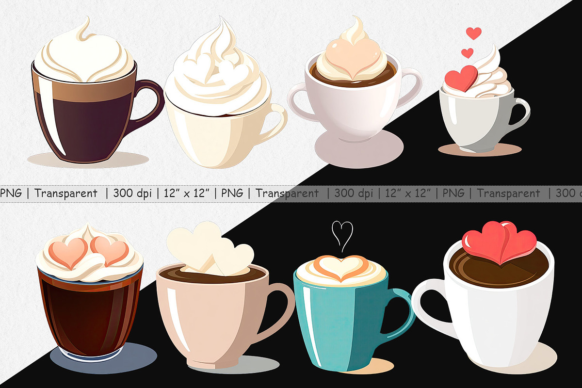 Heart Coffee Clipart, a Graphic by Artnoy (Photo 2 of 5)