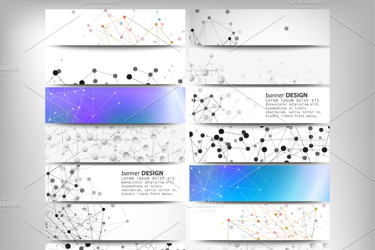 Headers set, science backgrounds, a Technology Illustration by VectorShop
