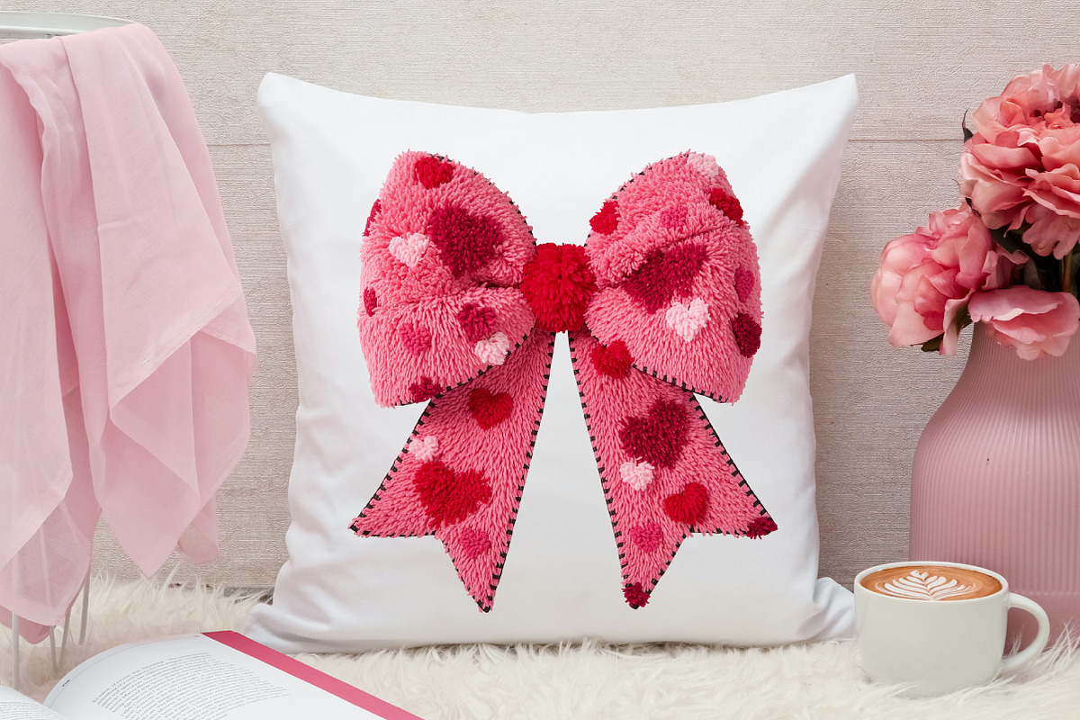 Faux Yarn Coquette Bow Valentines, an Illustration by Canvas Craft (Photo 7 of 7)