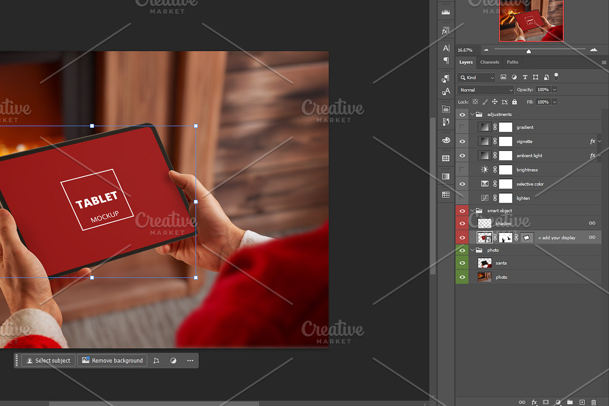 Christmas Tablet Mockup, an iPad Mockup by RSplaneta (Photo 2 of 2)