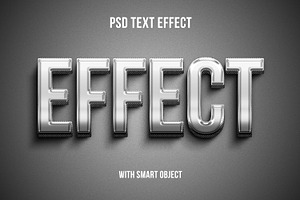 Chrome Texture Text Effect Mockup