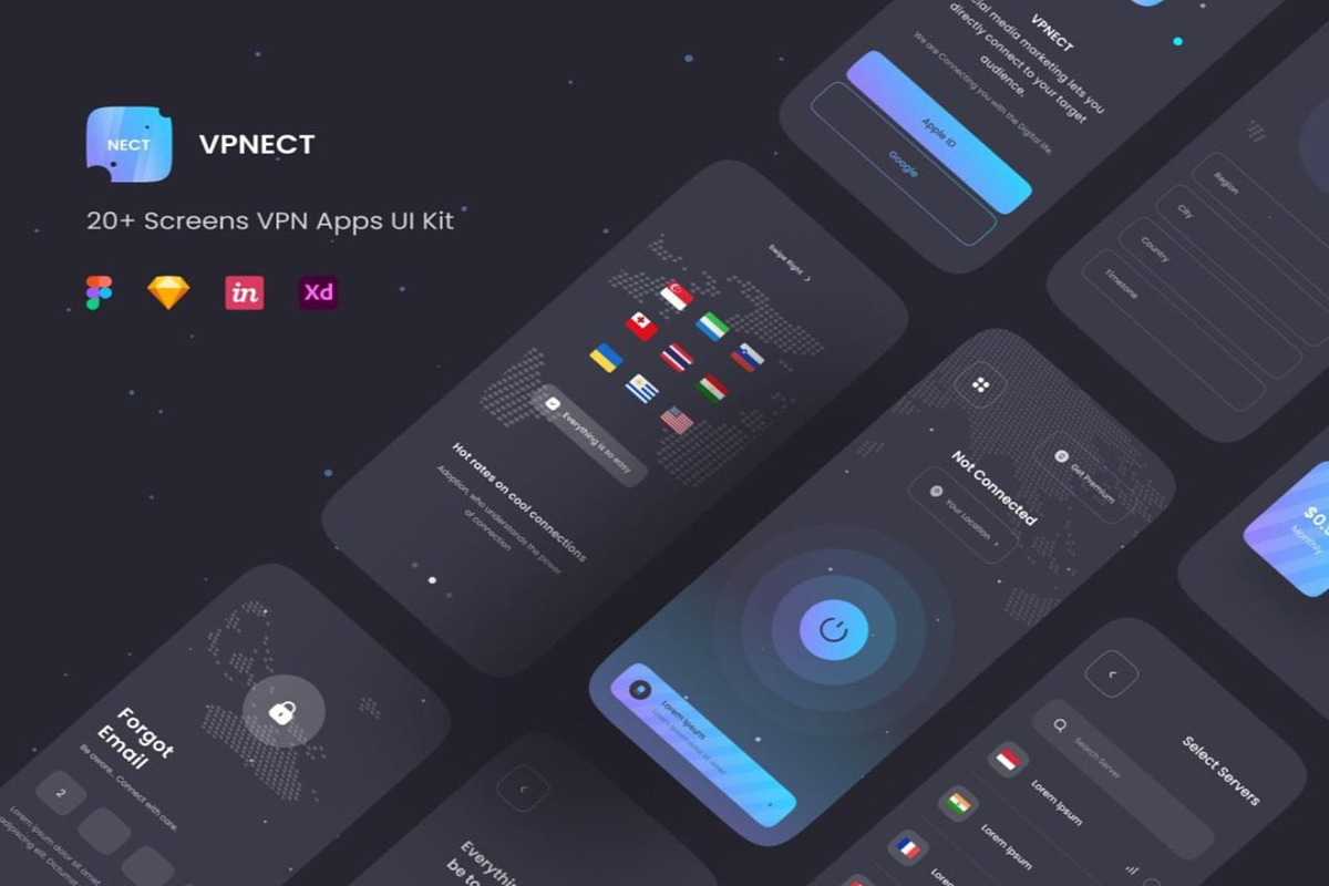VPNECT - VPN UI KIT, an UI Kit Template by Lumina_ui_ux202 (Photo 1 of 6)
