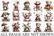 Whimsical Spring Teddy Bear Clipart, an Illustration by Canvas Craft (Thumbnail 3 of 7)