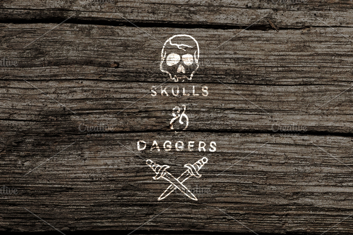 Skulls & Daggers Vector Clipart, a Texture Illustration by SUH-NY (Photo 1 of 3)