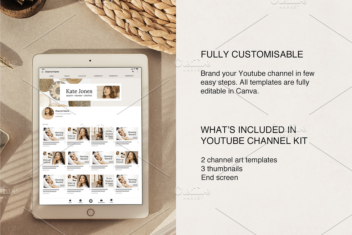 YouTube Channel Branding Kit I Canva, a Social Media Template by Templates Boutique (Photo 2 of 8)