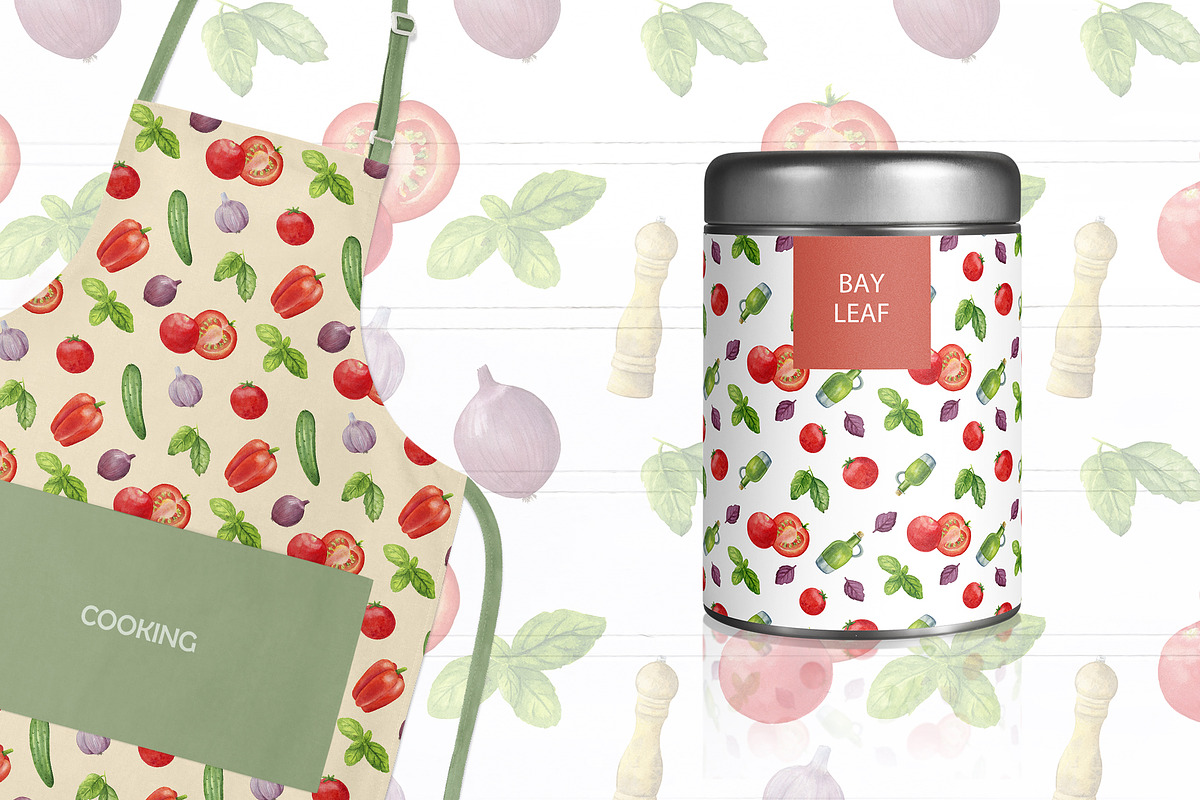 Gazpacho soup watercolor set, a Food Illustration by Nastilustra (Photo 4 of 4)