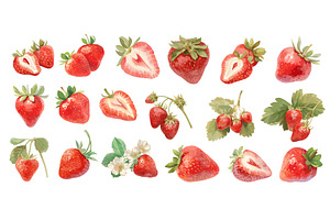 Watercolor strawberry. Fresh red, a Food Illustration by Stock-Smart-Start