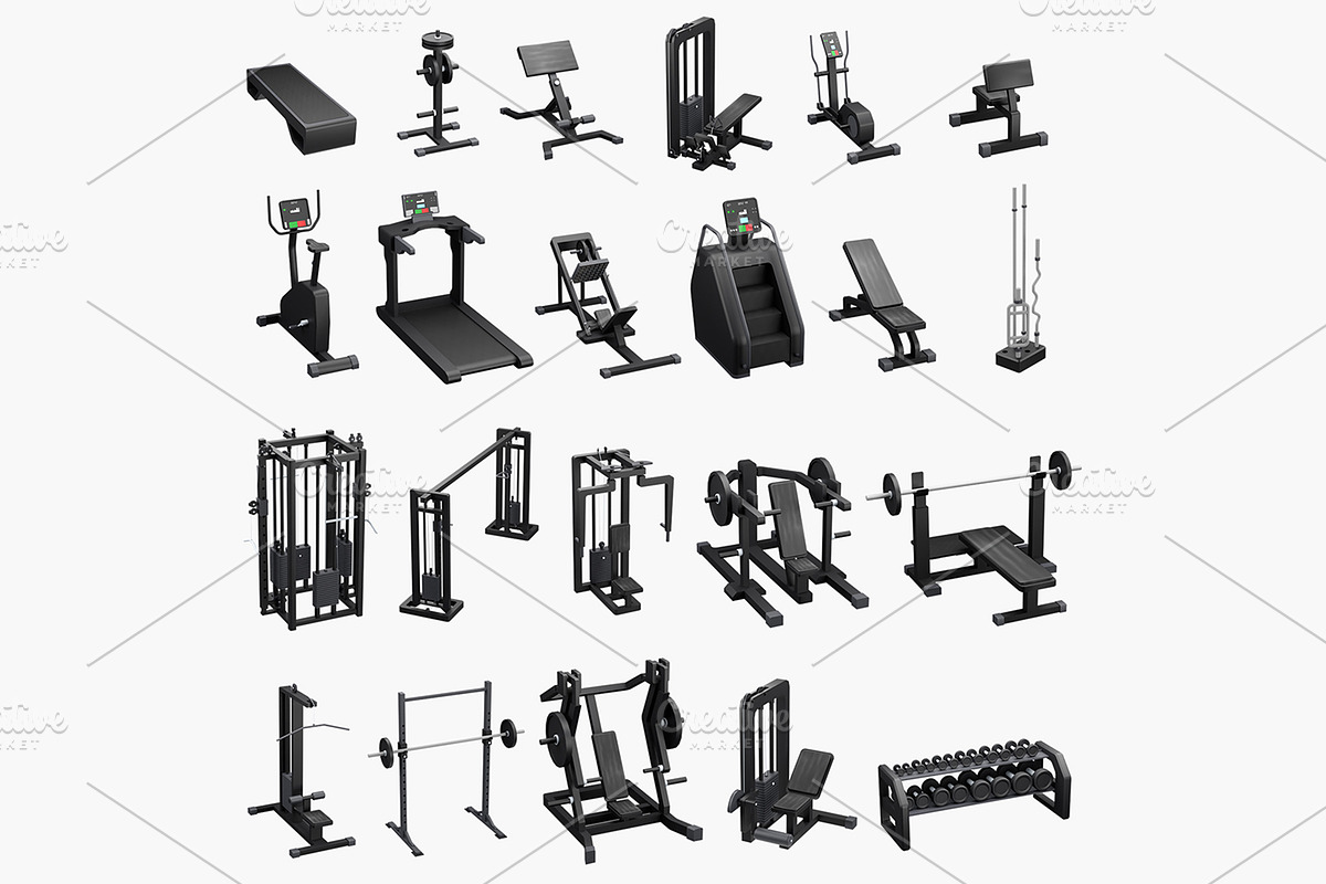 Low Poly Gym Equipments, an Object 3D Model by Artem Varnitsin (Photo 1 of 6)