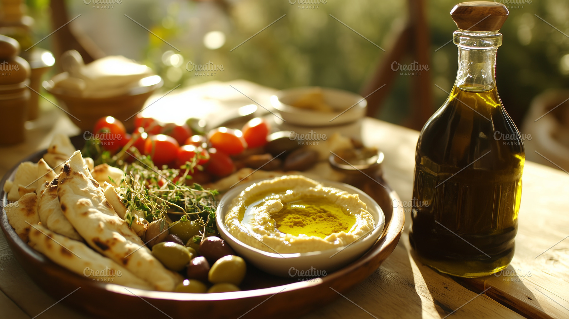 Mediterranean plate with olive oil,, a Food & Drink Photo by MistyDay