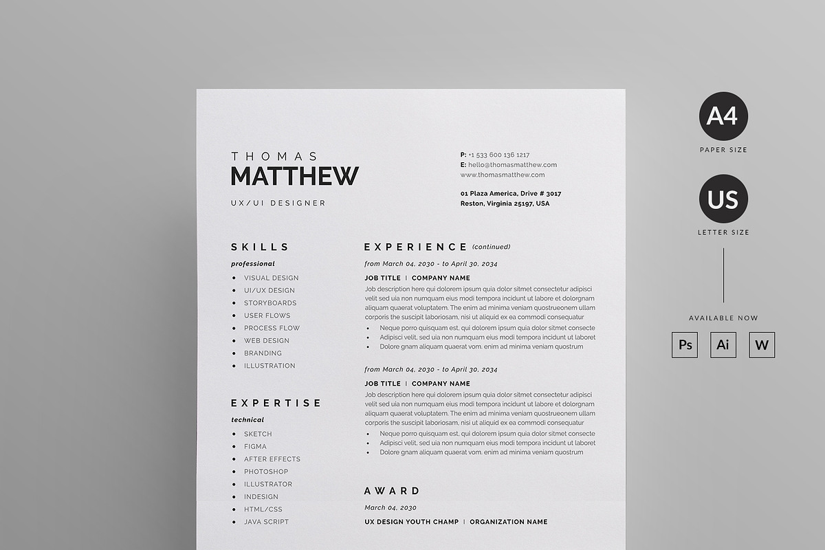 Resume/CV, a Resume Template by Reuix Studio (Photo 2 of 5)