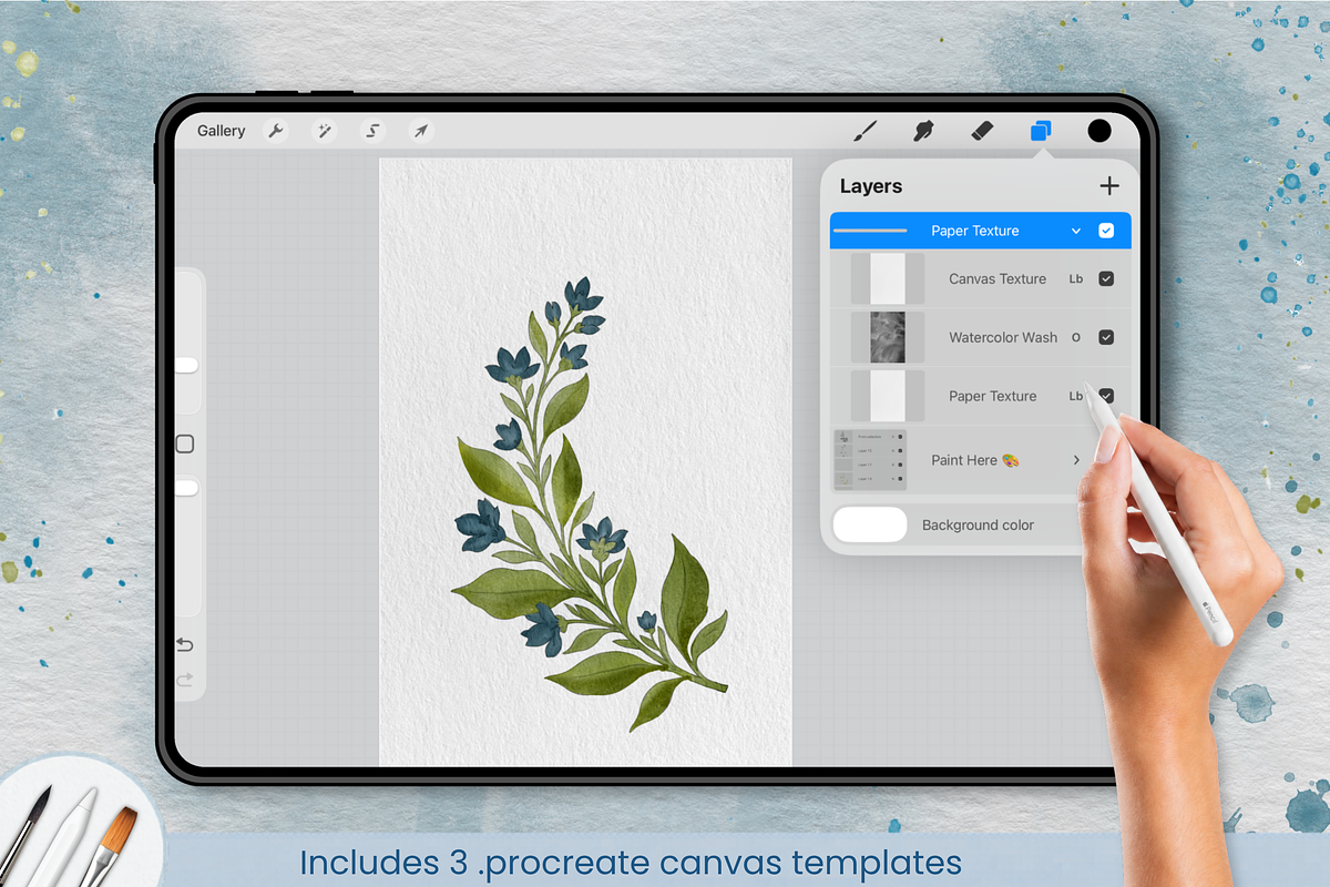 Watercolor Brush Set for Procreate, a Brush Add-On by Wicked Creative (Photo 9 of 13)
