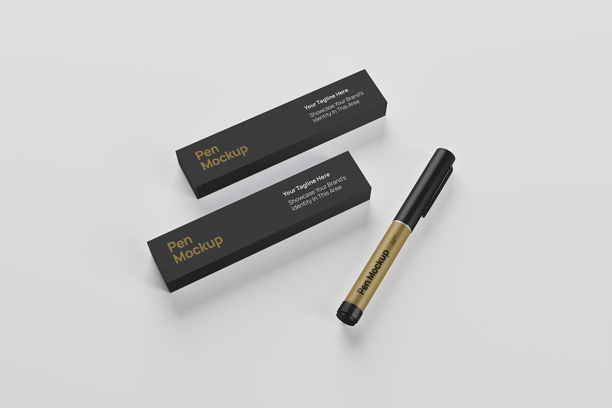 Pen With Box Mockup, a Pens & Pencil Mockup by graphicook (Photo 4 of 4)