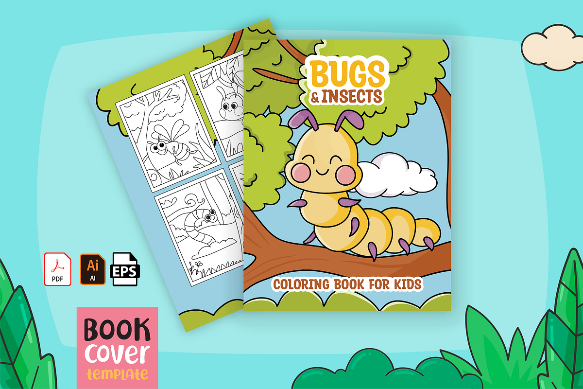 Cute Bugs and Insects Coloring Book, an Animal Illustration by MK.CreativeHub (Photo 3 of 3)