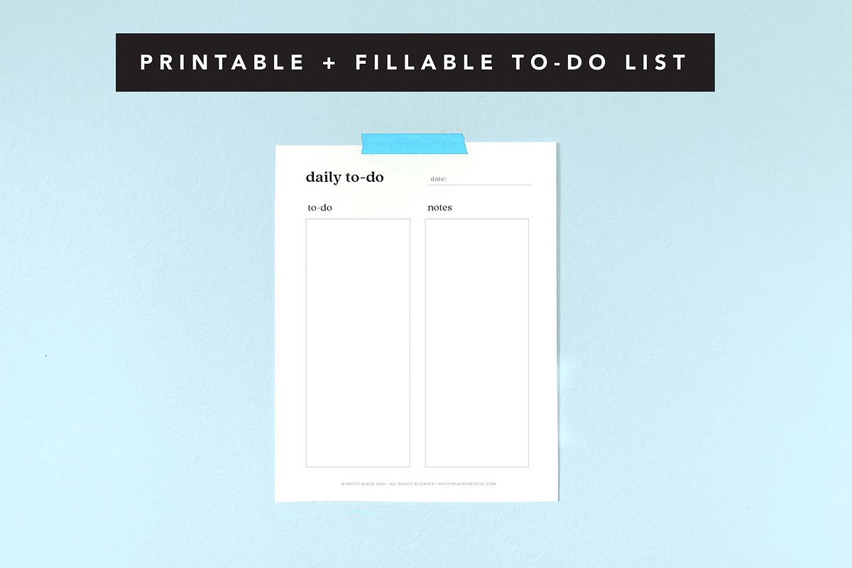 To-Do Lists — Fillable & Printable, a Templates & Theme by Kristy Black Creative (Photo 1 of 2)