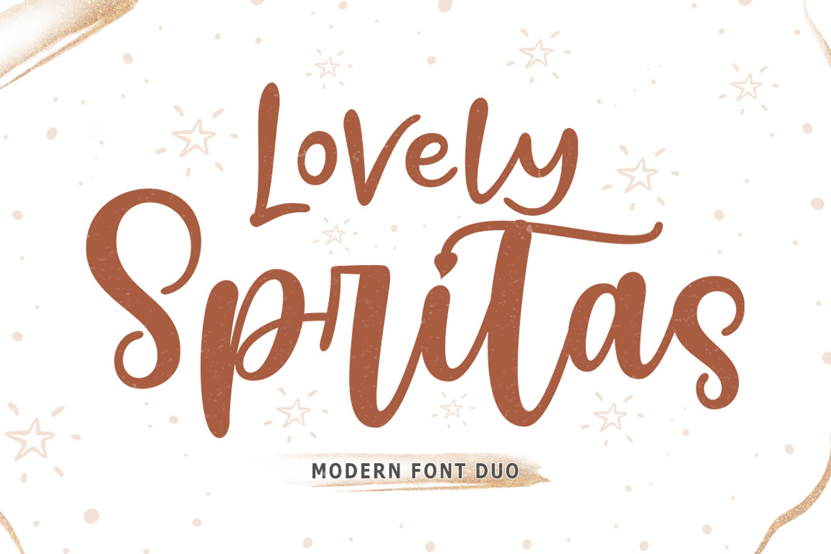 Lovely Spritas | Modern Font Duo, a Script Font by Rastype (Photo 1 of 9)