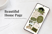 Vintage Green Wedding Website, a Landing Page Template by Everyday Perfection (Thumbnail 2 of 13)