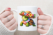 Turtle With Flower, Summer Clipart, an Illustration by Sublimation Artist (Thumbnail 5 of 6)