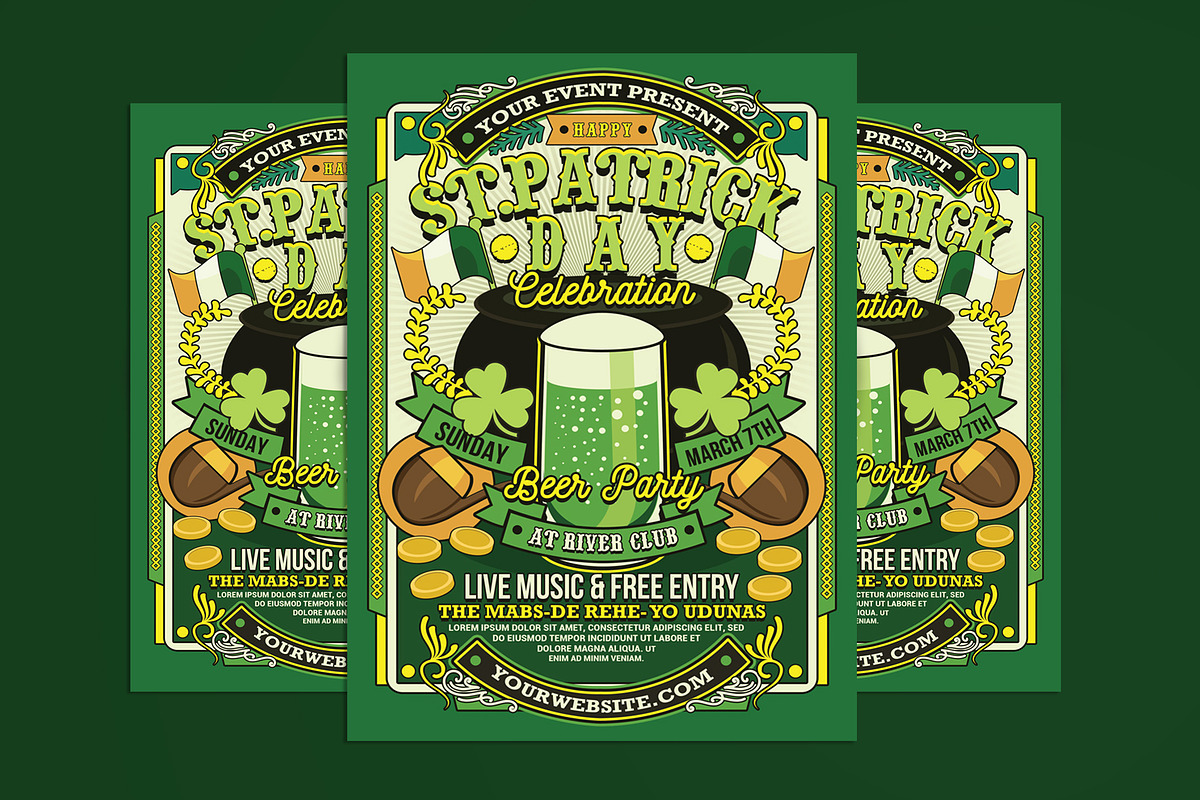 St Patricks Day Beer Party Flyer, a Flyer Template by Muhamad Iqbal hidayat (Photo 1 of 4)