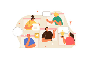 People chatting on video conference