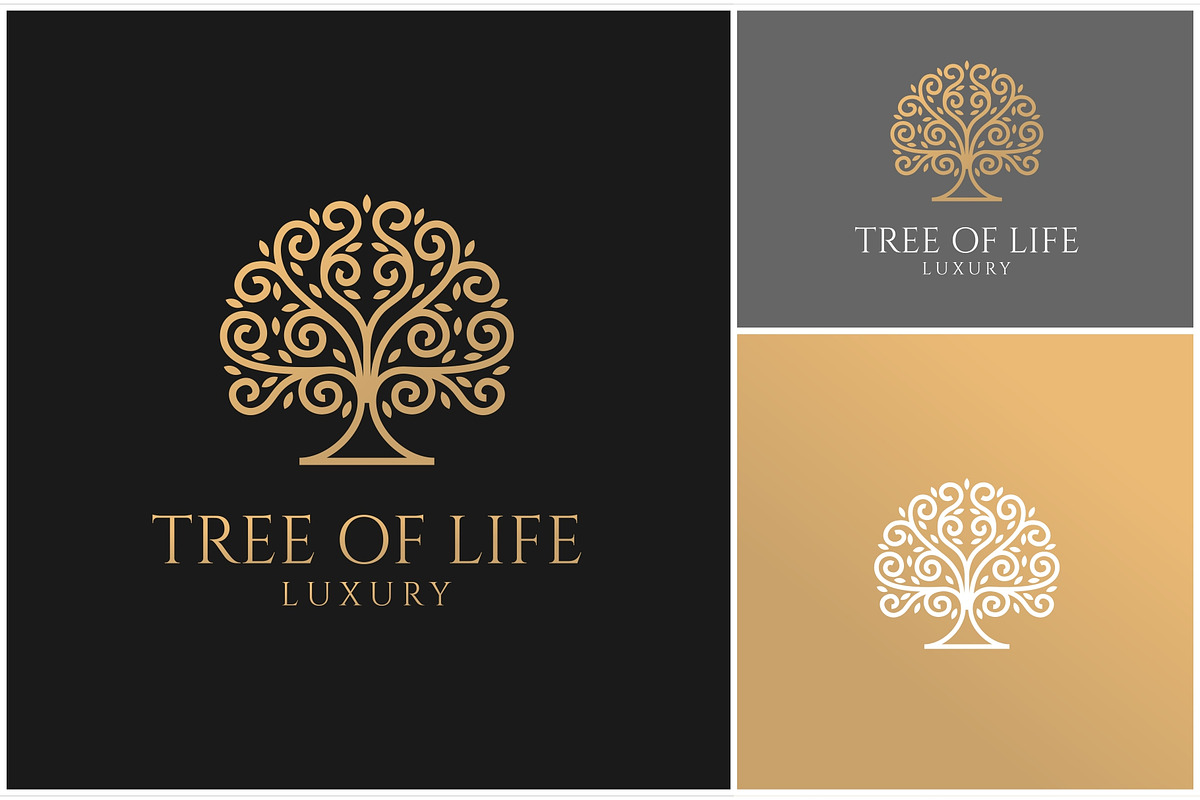 Tree Wavy Branch Line Luxury Logo, a Branding & Logo Template by ika trisiana
