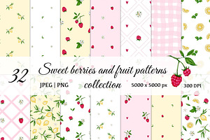 Fruit & Berry Seamless Pattern Pack