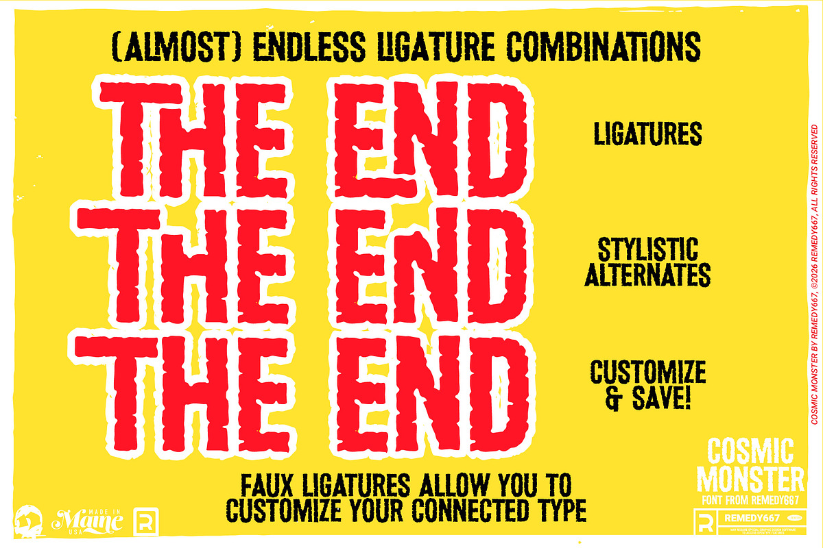 Cosmic Monster - Faux Ligature Font, a Sans Serif Font by Remedy667 (Photo 7 of 9)