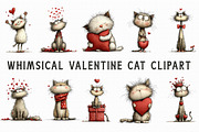 Whimsical Valentine Cat Clipart, an Illustration by Libby Wishes (Thumbnail 2 of 6)