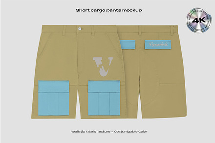 Short cargo pants mockup