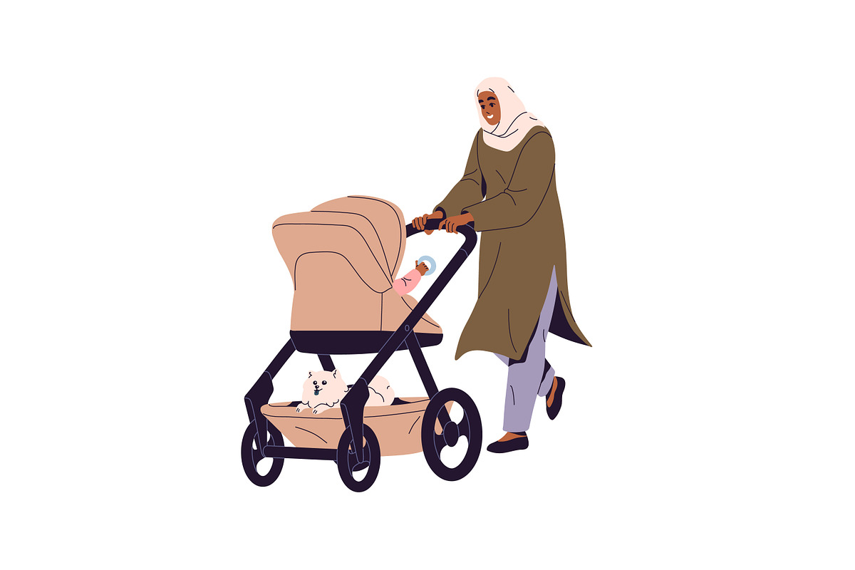 Families, parents with strollers set, a Person Illustration by PaperTrident (Photo 8 of 9)