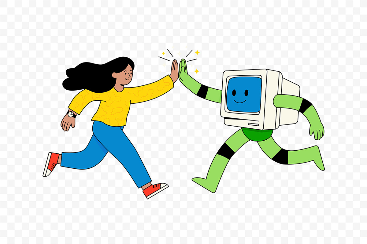Human and Computer Collaboration, a Technology Illustration by Partikusi Design (Photo 2 of 3)