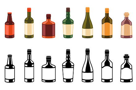 Alcohol bottles. Alcohol icon