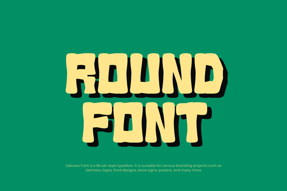 Sakurez - Round Brush Font, a Sans Serif Font by QR Design Studio (Photo 3 of 7)