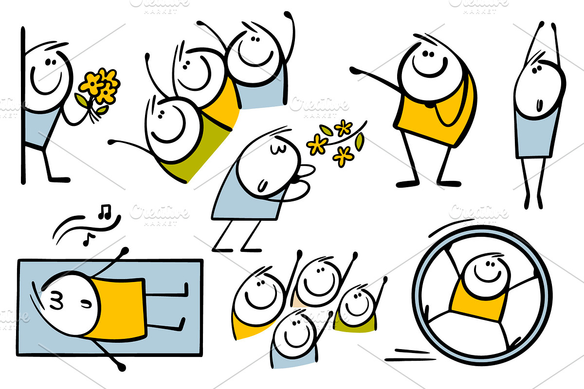 Cartoon positive emotions set 1., an Illustration by eka panova (Photo 5 of 7)