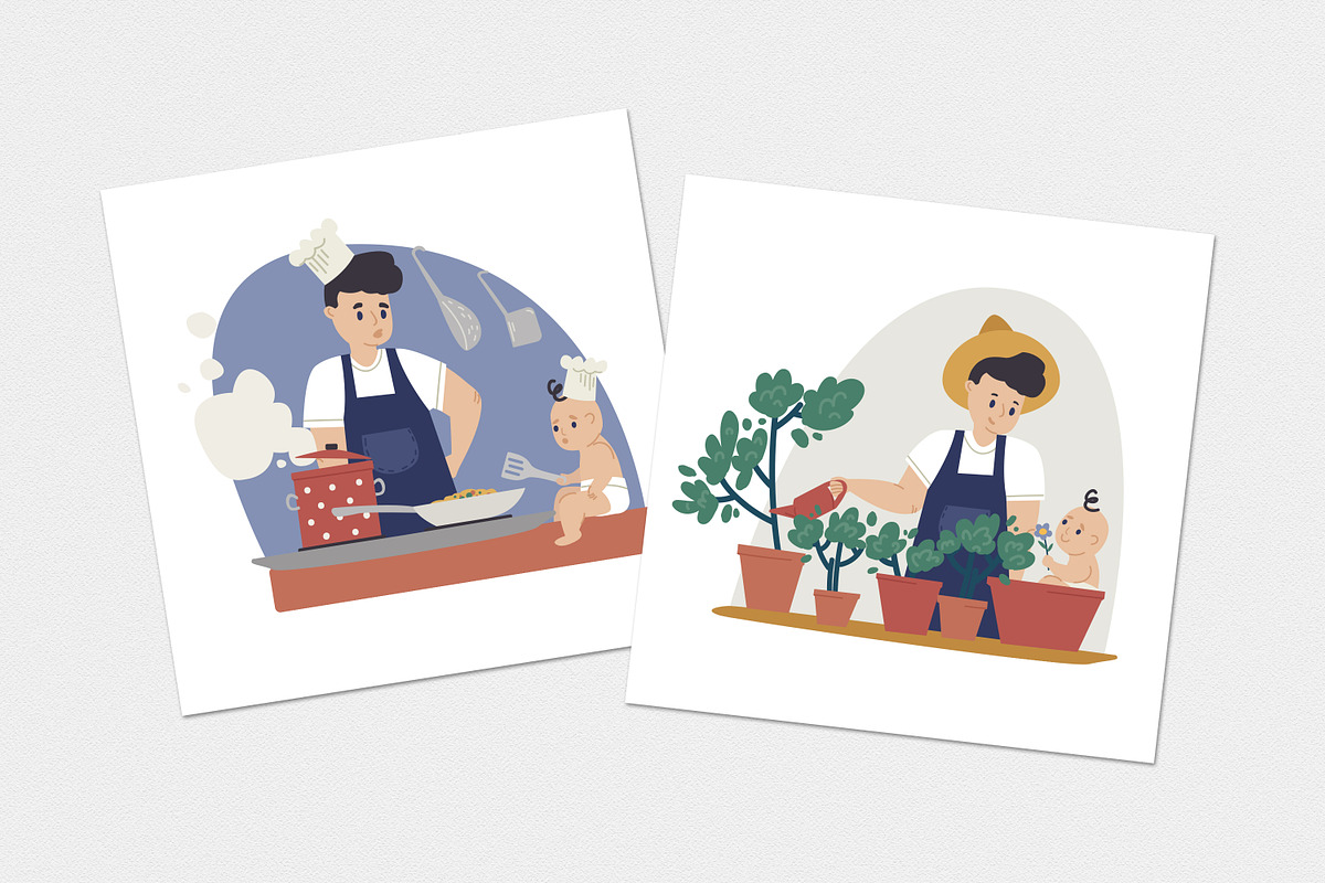 Father and son together set, a Person Illustration by Good Studio (Photo 6 of 6)