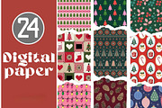 Christmas Digital Paper Set 24 JPG, a Graphic by iloveTemplate (Thumbnail 3 of 3)