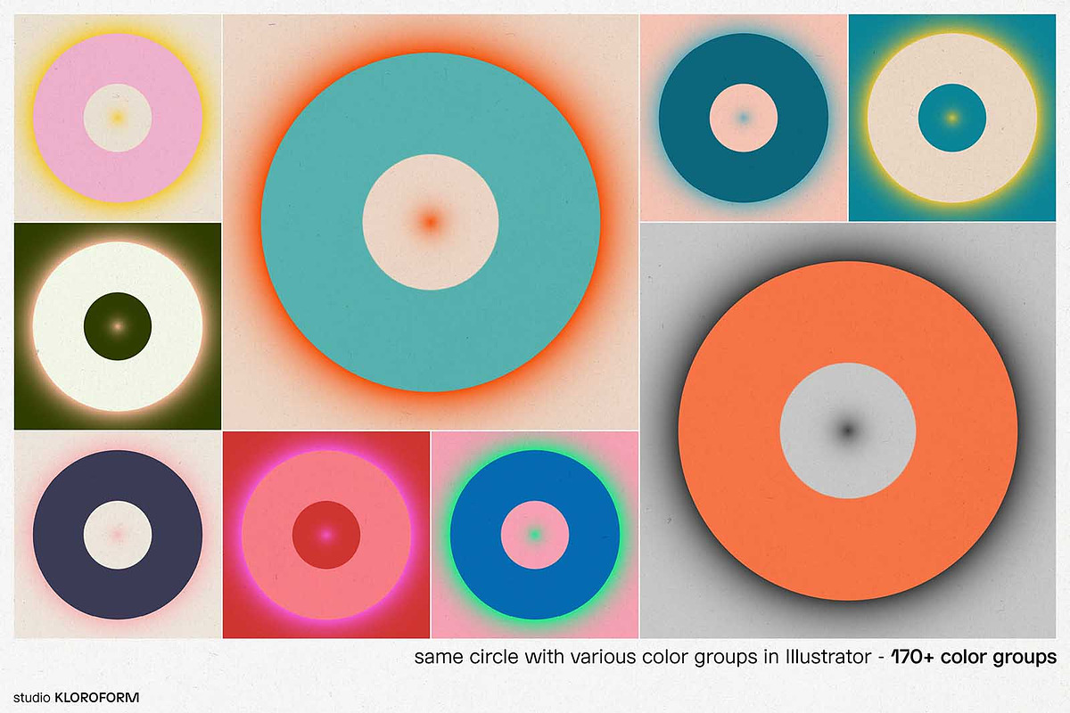 GRADIAL - 200 Radial Gradients, a Background Graphic by kloroform (Photo 6 of 12)