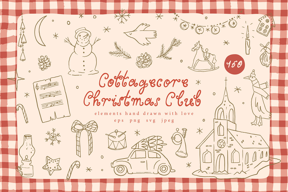Cottagecore Christmas Club clip art, an Object Graphic by Cute Atelier (Photo 1 of 13)