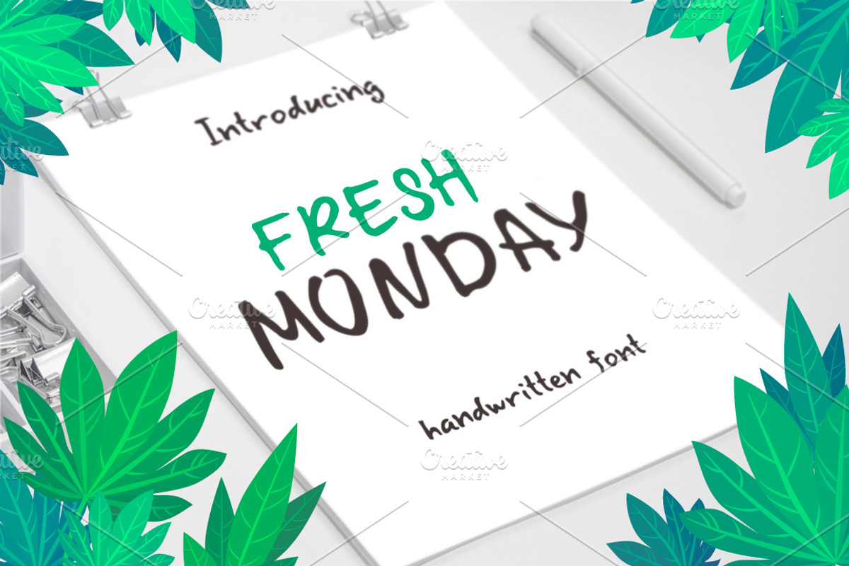 Fresh Monday font, a Handwritten Font by Mallinka (Photo 1 of 9)