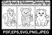 Cute Haunts & Halloween Coloring, a Seasonal Illustration by Design Station (Thumbnail 1 of 3)
