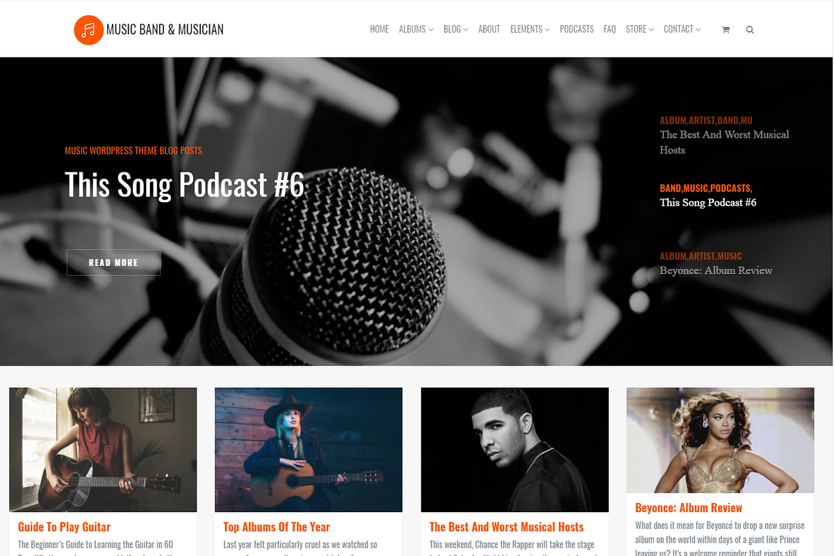 Music Band Musician WordPress Theme, a WordPress Template by Visualmodo (Photo 10 of 18)