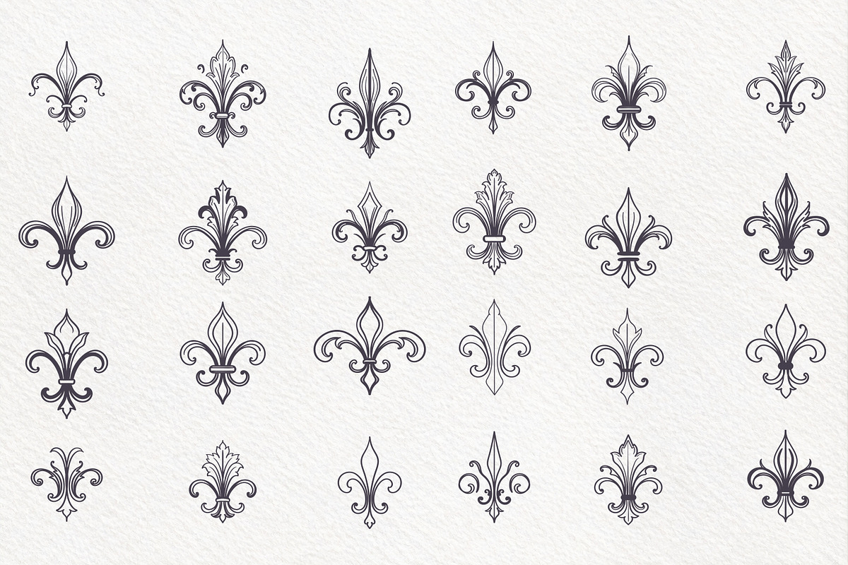 Vector Fleur de Lis & Flourishes, an Object Illustration by FleurArt (Photo 2 of 17)