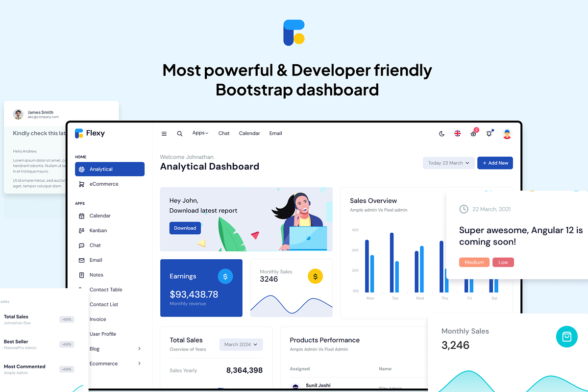 Flexy Bootstrap Admin Template, a Bootstrap Template by WrapPixel (Photo 2 of 15)