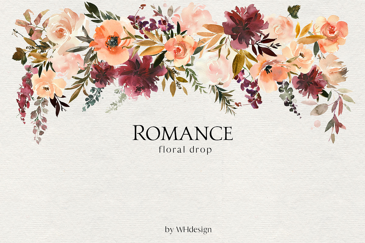 Romance Floral Clip Art Collection, a Decorative Illustration by whiteheartdesign (Photo 3 of 8)