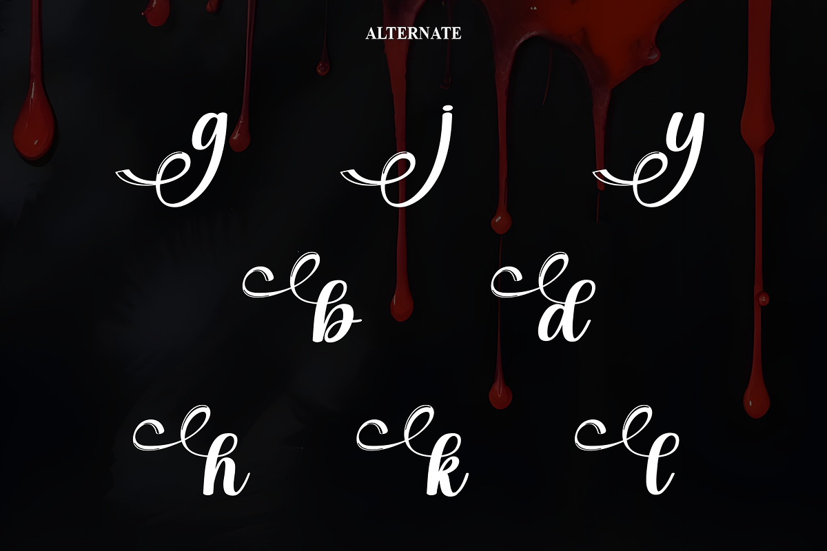 Bloody | Script Font, a Handwritten Font by Scratchones (Photo 8 of 9)