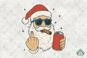 Funny Santa Claus PNG, an Illustration by Craft Nest