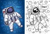 Astronaut in outer space, a Person Illustration by yuanden graphics (Thumbnail 1 of 2)