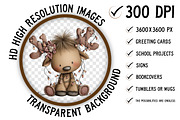 Quirky Christmas Reindeer Clipart, an Illustration by Craft Nest (Thumbnail 2 of 11)
